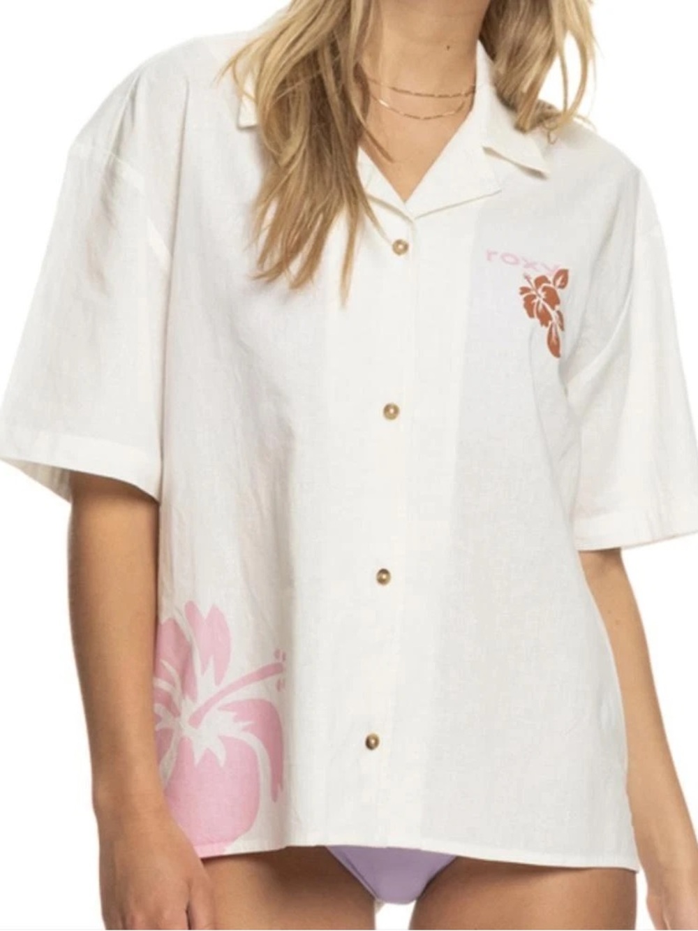 Roxy x Kate Bosworth Short Sleeve Button-Down Top - Picture 8 of 8